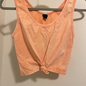Dusty Peach Bow tie Cropped Tank